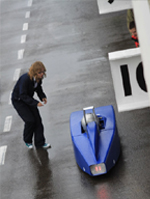 Entering the pit box